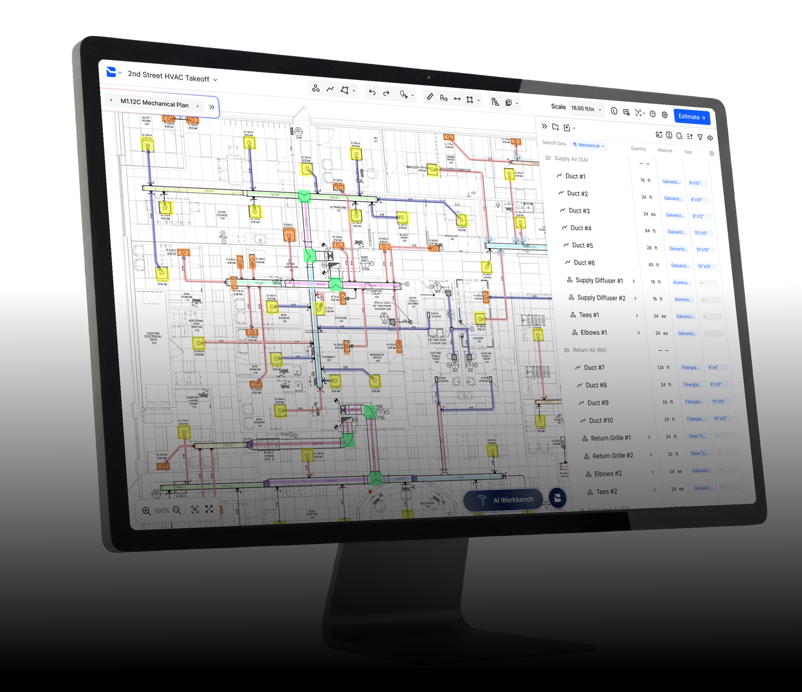 Bobyard mechanical takeoff software